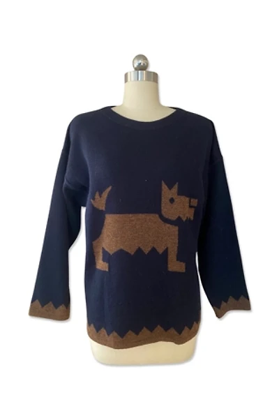 1990s Rodier Scotty Dog Print Sweater Selected By Ritual Vintage