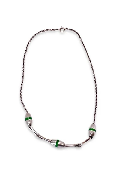 Vintage 70s Sterling Enamel Chain Necklace Selected by MARMALADE