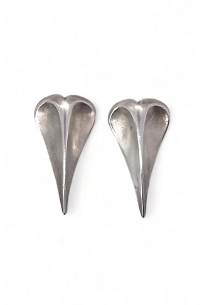 80s Modernist Signed Sterling Silver Clip Earrings Selected by MARMALADE