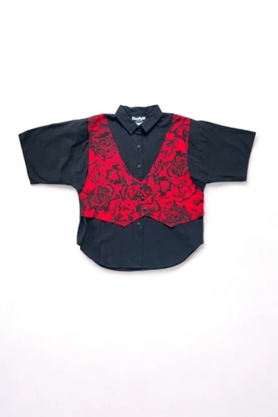 Vintage 80s All-In-One FLoral Vest Shirt Selected by MARMALADE
