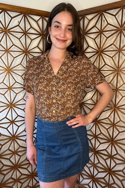 Vintage Lord & Taylor Silk Crepe Cheetah Print Blouse Selected by Picky Jane