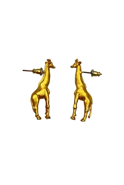 Vintage 1990s Golden Giraffe Earrings Selected by BusyLady Baca & The Goods