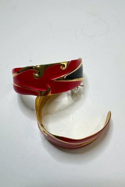 Vintage 1980s Red Fierce New Wave Earrings Selected by Cherry