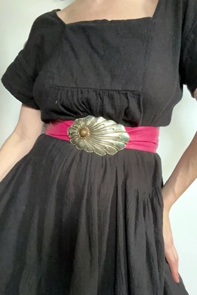 Vintage 1980s Pink Leather New Wave Belt Selected by Cherry