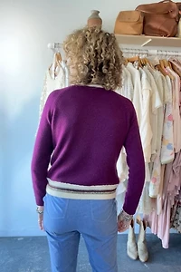 Dice Kayek Cashmere-Wool Sweater with Beaded Palm Tree Selected by The Curatorial Dept.