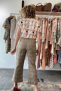 Samantha Pleet Brown and Green Plaid Pants Selected by The Curatorial Dept.