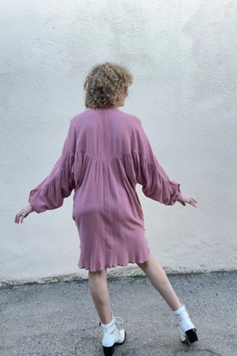 Electric Feathers Mauve Rimbaud Shirt Dress Selected by The Curatorial Dept.
