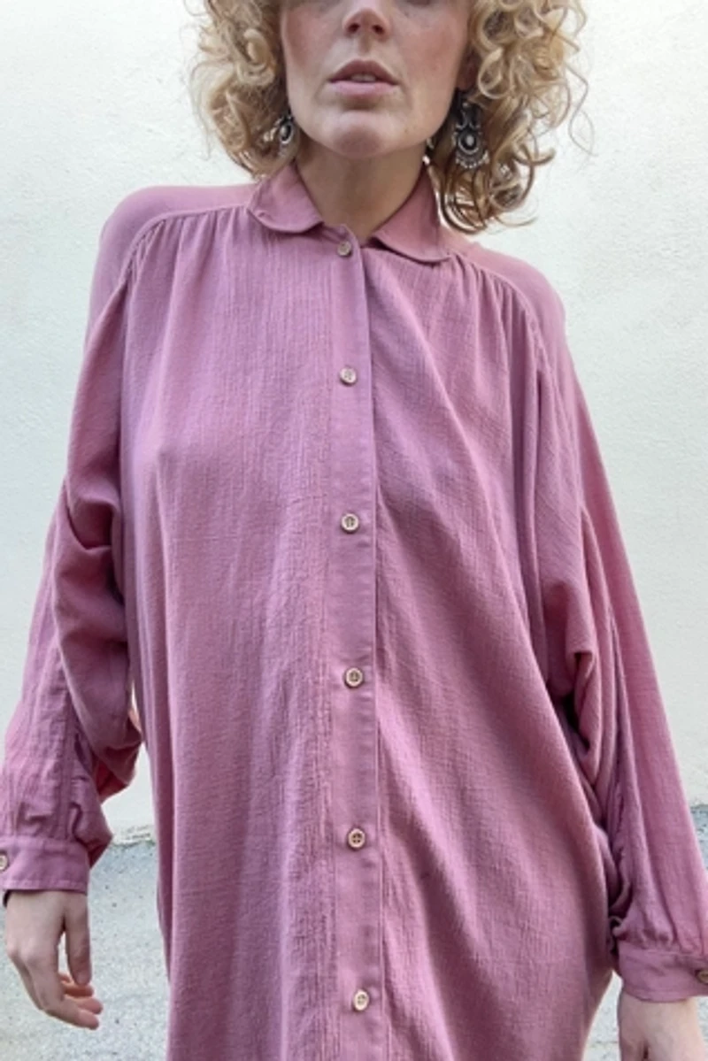 Electric Feathers Mauve Rimbaud Shirt Dress Selected by The Curatorial Dept.
