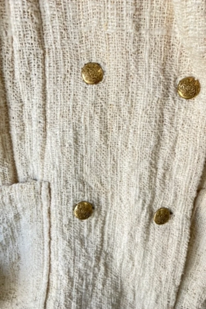 Electric Feathers Hand Woven Nubby Cotton Envelope Coat Selected by The Curatorial Dept.