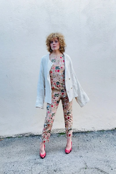 Electric Feathers Hand Woven Nubby Cotton Envelope Coat Selected by The Curatorial Dept.