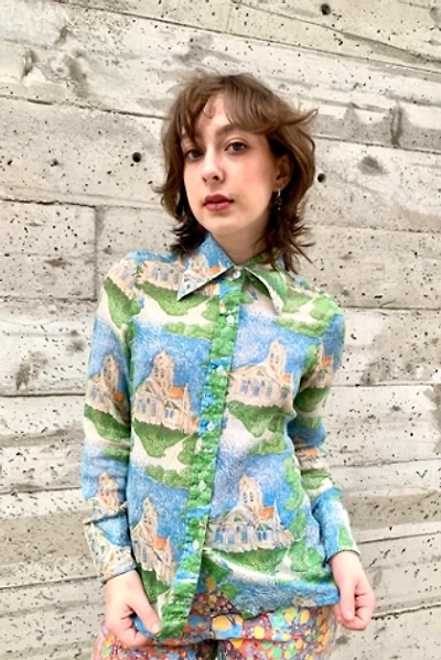 1970’s Landscape Print Shirt Selected by Nomad Vintage