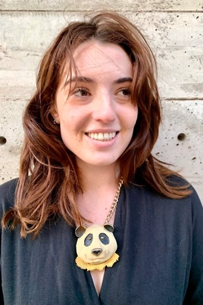 Vintage Gold Tone Metal Panda Necklace Selected by Nomad Vintage
