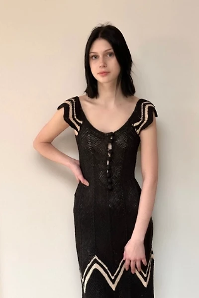 Vintage 1970's Diana Leslie Crochet Knit Dress Selected By Afterlife Boutique