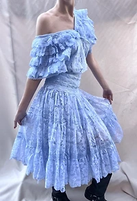 Ruffle Lace 2-Piece Skirt Blouse Set Selected by Cannonball and Tilly