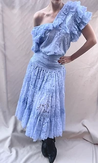 Ruffle Lace 2-Piece Skirt Blouse Set Selected by Cannonball and Tilly
