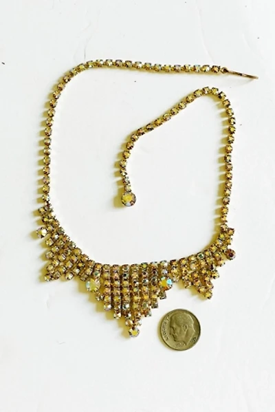 Vintage Rhinestone Goldtone Choker Necklace Selected by FernMercantile