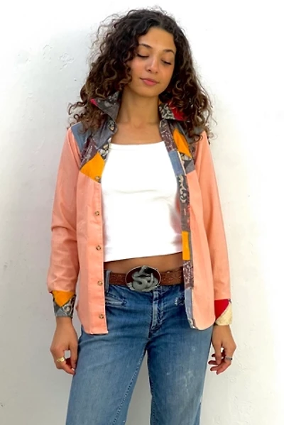 Vintage Peach Patches Button Down Top Selected by Anna Corinna