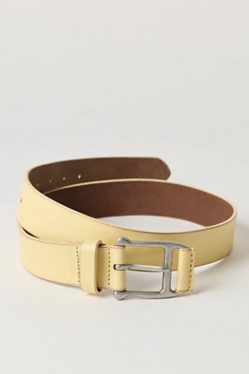 Free People Belt Womens Medium Beige 100% Buff Leather Metal Buckle Casual We The Free Wren Belt | Free People main image 4