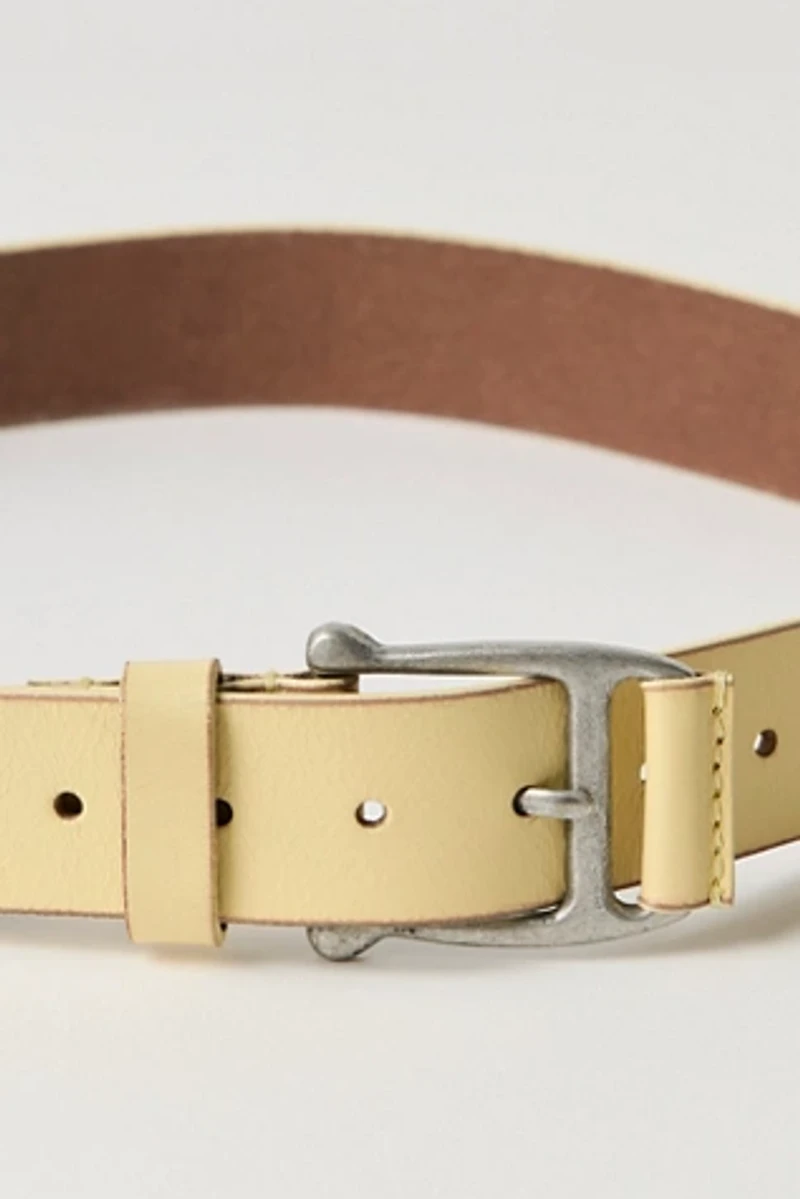 Free People Belt Womens Medium Beige 100% Buff Leather Metal Buckle Casual We The Free Wren Belt | Free People main image 3