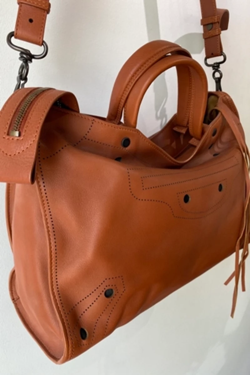 Balenciaga Blackout City Bag in Brick Red Selected by The Curatorial Dept.