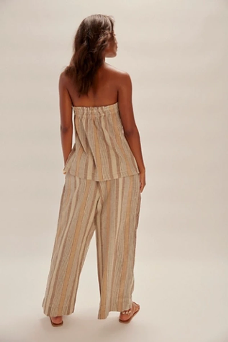 Corfu Striped Cotton-Linen Set