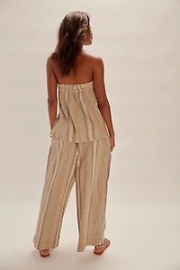 Corfu Striped Cotton-Linen Set