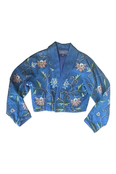 1990s Crewel Embroidered Denim Jacket Selected By Ritual Vintage