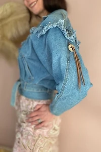 1980s Dolman Western Stud Denim Jacket Selected By Ritual Vintage