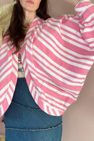 1980s Candy Stripe Handwoven Dolman Jacket Selected By Ritual Vintage