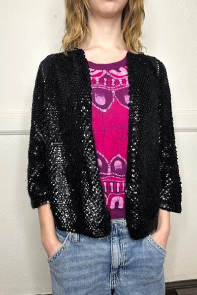 Vintage 1960s Black Sequin Sweater Selected by Cherry