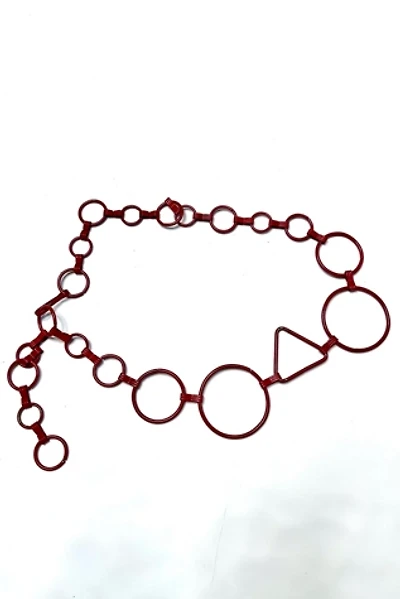Vintage 1980s Red Triangle and Circles Chain belt Selected by Cherry