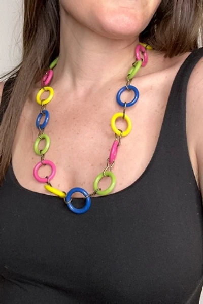 Vintage 1980s Multicolor Plastic Circles Necklace Selected by Cherry