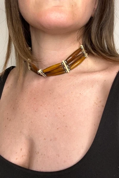 Vintage 1960s Wooden Ethnic Choker Selected by Cherry