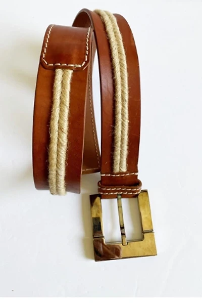 Vintage Y2K Dolce & Gabbana Brown Belt with Jute Selected by FernMercantile