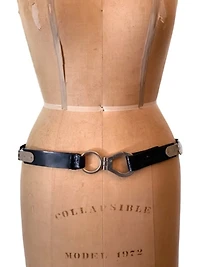 Geometric Black and Silver Metal Belt Selected by FernMercantile