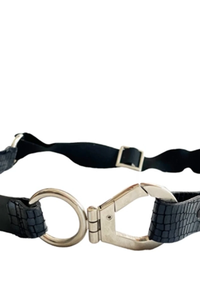 Geometric Black and Silver Metal Belt Selected by FernMercantile