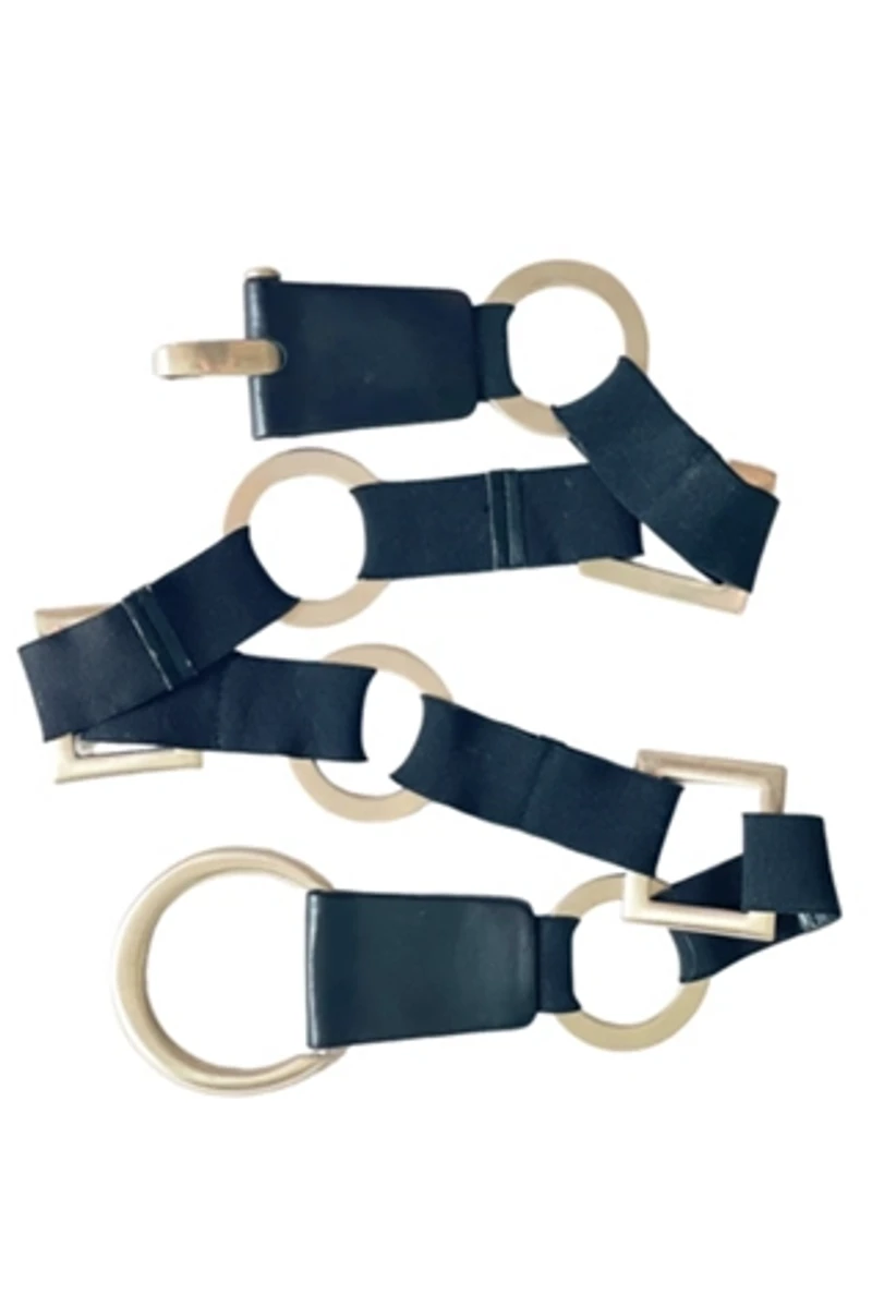 Geometric Black and Silver Metal Belt Selected by FernMercantile