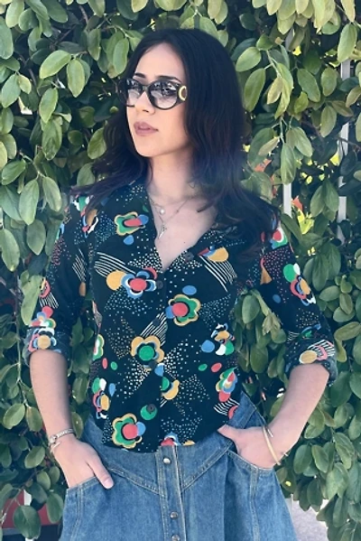 Vintage 1970's Mod Black Shirt Selected by FernMercantile
