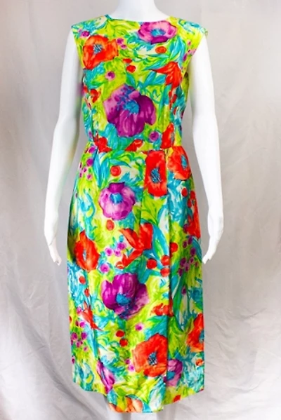 Vintage 60s Floral Sleeveless Dress Selected by Black Shag Vintage
