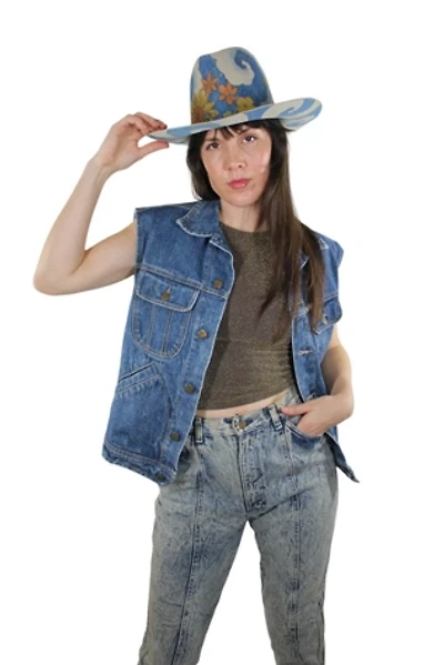 1970s Guess Denim Unisex Vest Selected By Moons + Junes Vintage