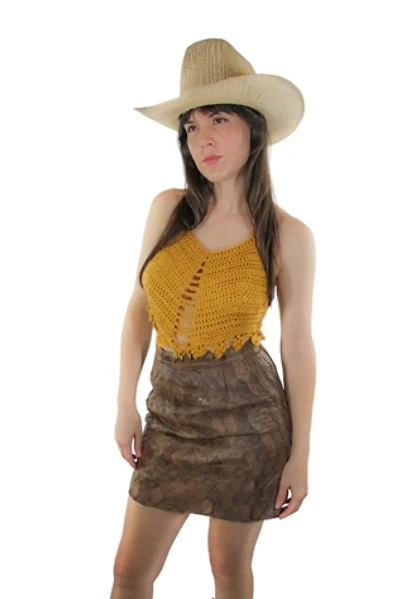 Handmade Vintage Crochet Halter Top Selected By Moons + Junes Vintage