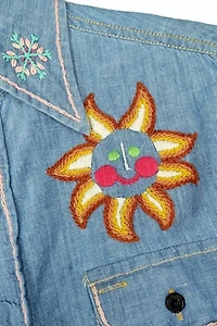 1970's Embroidered Pisces Blouse Selected by Garbage Soup