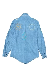 1970's Embroidered Pisces Blouse Selected by Garbage Soup