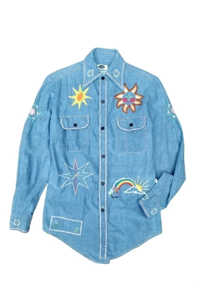 1970's Embroidered Pisces Blouse Selected by Garbage Soup