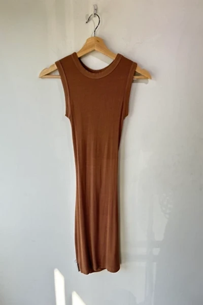 Enza Costa Brown Body Con Dress with Back Cutout Selected by The Curatorial Dept.