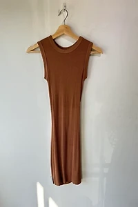 Enza Costa Brown Body Con Dress with Back Cutout Selected by The Curatorial Dept.