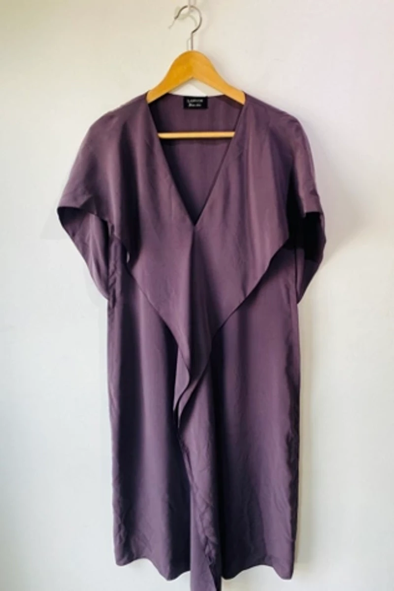 Lanvin Purple Ruffle Midi Dress Selected by The Curatorial Dept