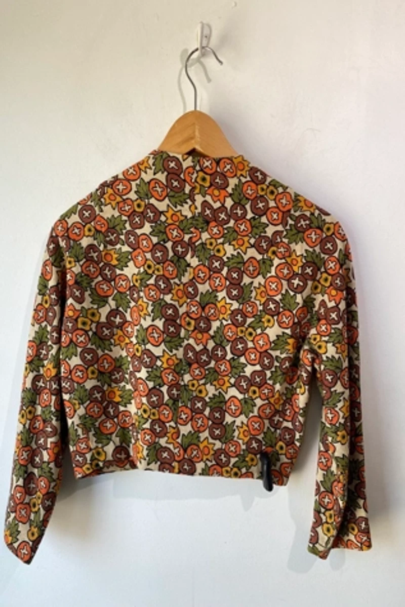 I. Magnin Fall Print Cropped Linen Jacket Selected by The Curatorial Dept.