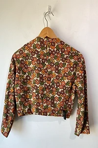 I. Magnin Fall Print Cropped Linen Jacket Selected by The Curatorial Dept.