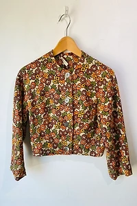 I. Magnin Fall Print Cropped Linen Jacket Selected by The Curatorial Dept.